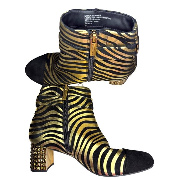 Kurt Geiger London Mayfair Zebra Crystal Heel Ankle Boots Size 37 US 7 New - Picture 14 of 16